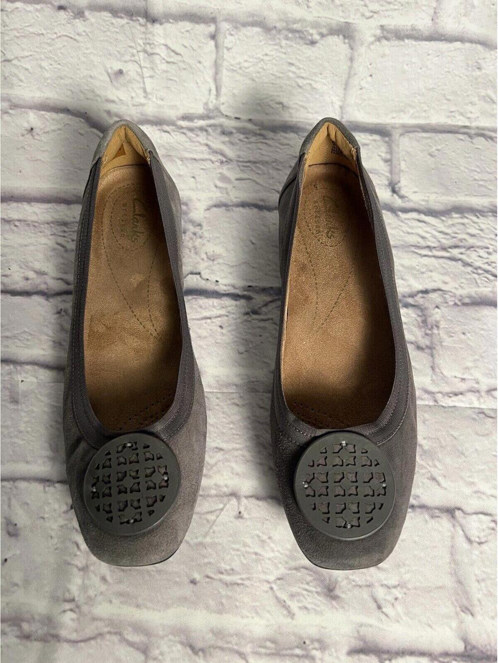 Clarks Shoes Candra Blush Slip On Pumps Ballet Flats Leather Suede Size 6.5